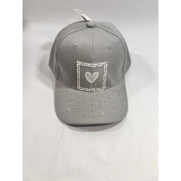 Rhinestone Studded Embroidered Heart Streetwear style Bling Baseball Cap Hat - Picture 6 of 10